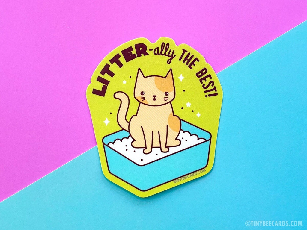 Funny Chat Litière Vinyl Sticker "Litter-ally le Best