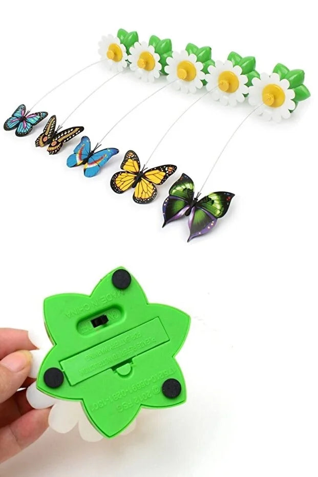 Interactif Rotating Butterfly Chat Jouet Battery Operated Moving Chat Tea