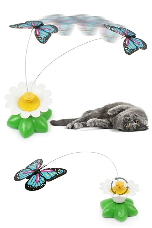Interactif Rotating Butterfly Chat Jouet Battery Operated Moving Chat Tea