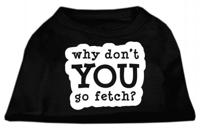 Mirage Animal Products 51-142 SMBK You Go Fetch Screen Print Shirt Black