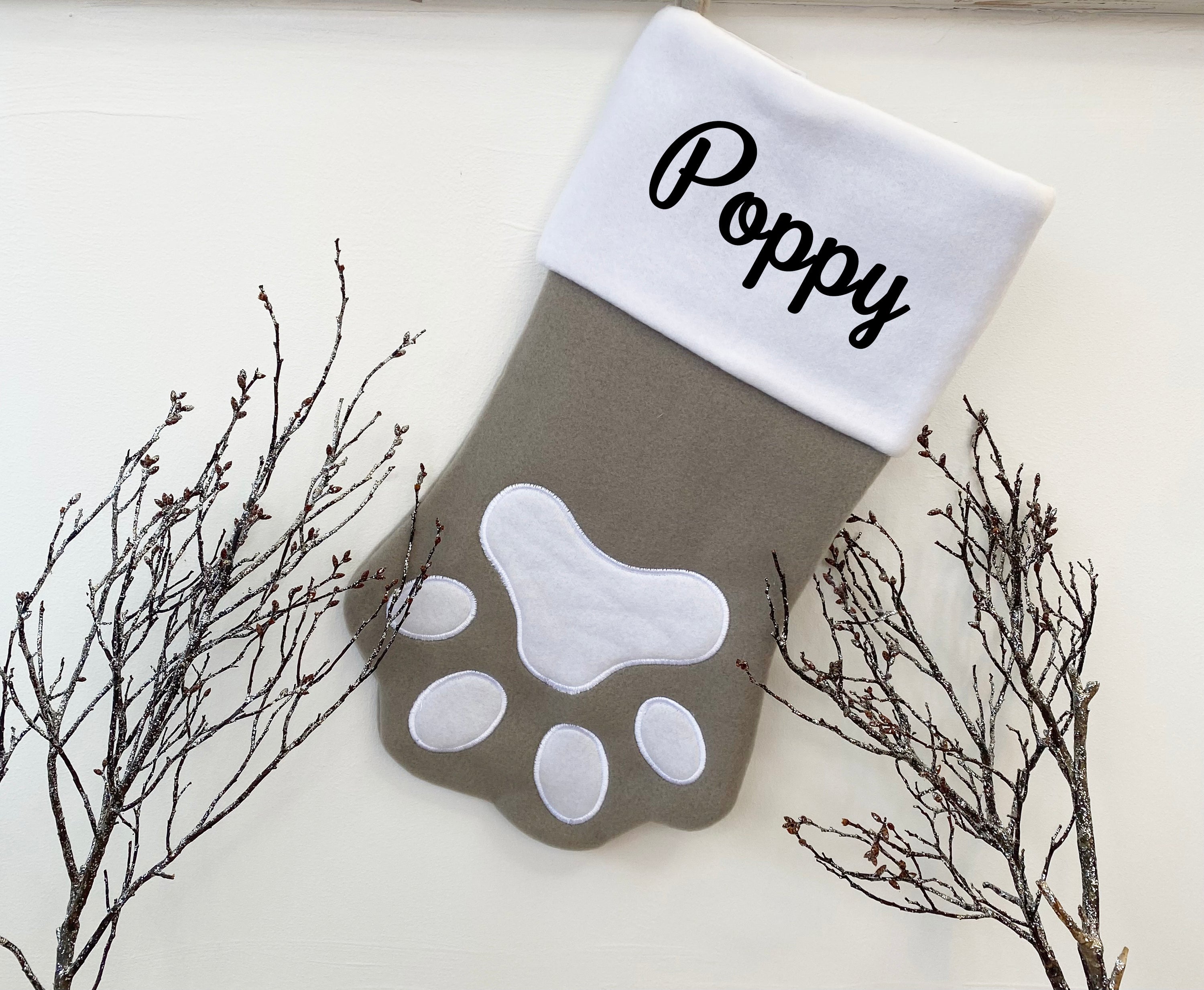 Pattes de Noël de Luxe pour Chiots Beige