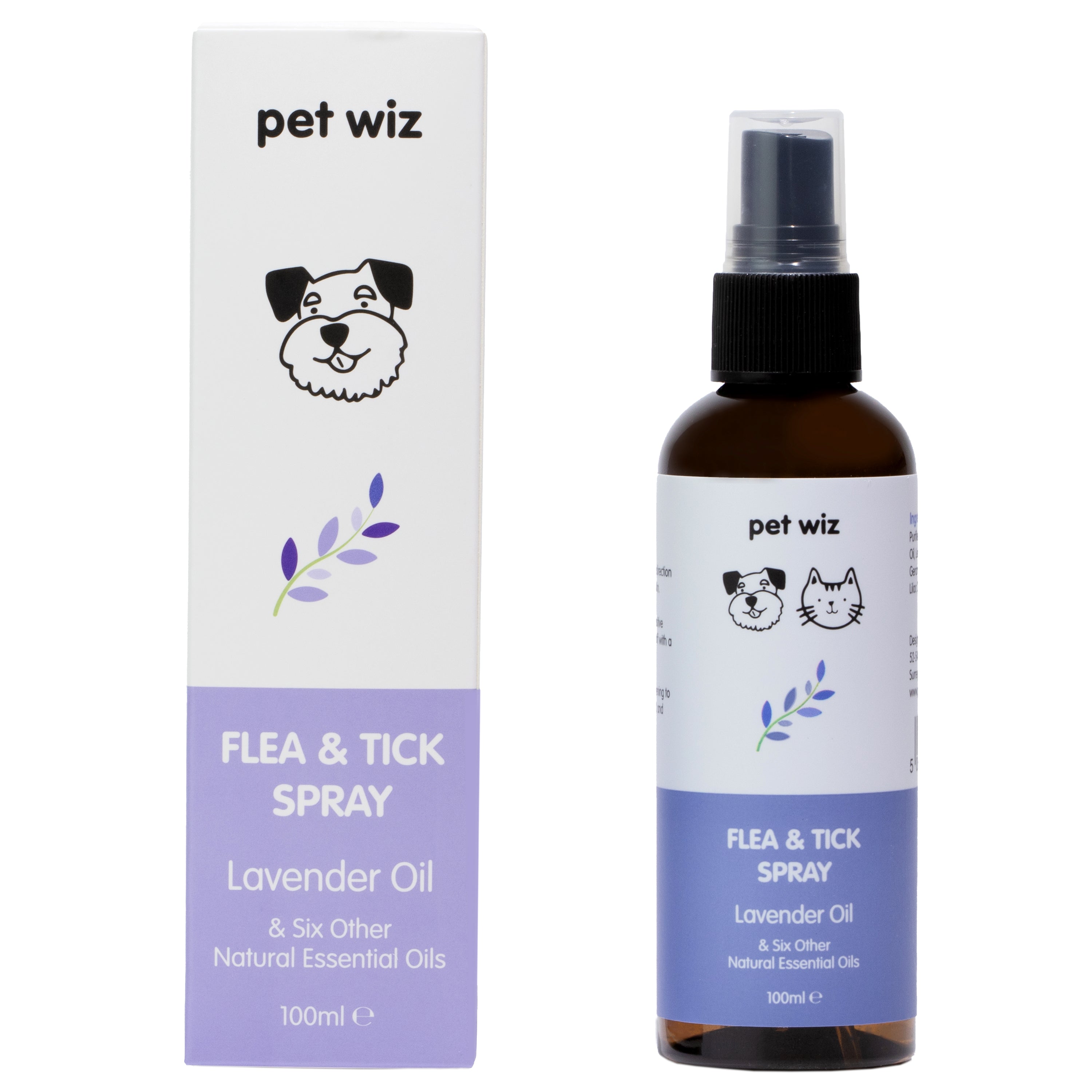 Spray biologique contre les puces et les tiques pour chiens et chats