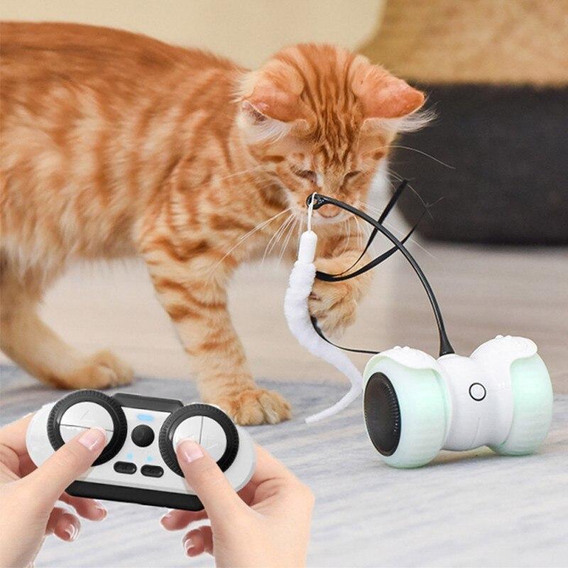 Jouet interactif lumineux pour chat avec télécommande