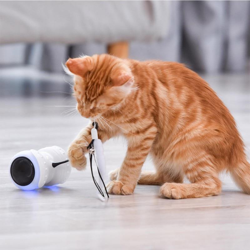 Jouet interactif lumineux pour chat avec télécommande voiture électrique