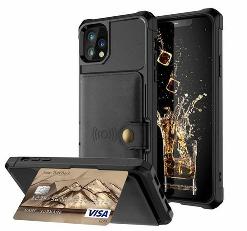 360 Protection Magnetic Leather Wallet Armor Case pour iPhone