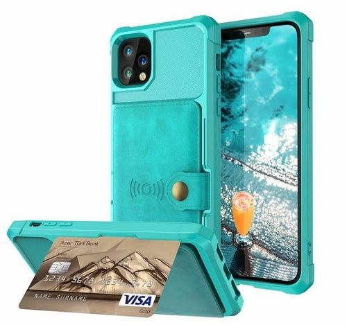 360 Protection Magnetic Leather Wallet Armor Case pour iPhone