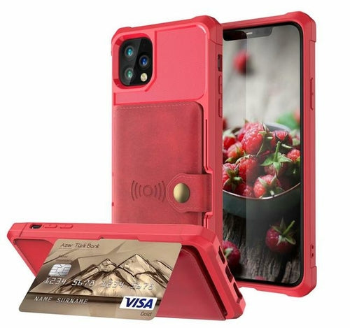 360 Protection Magnetic Leather Wallet Armor Case pour iPhone