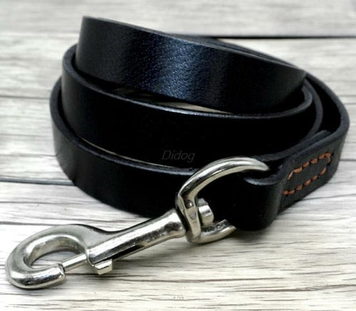 Résistant Leather Chien Collier et Laisse Genuine Leather Chiens Collier Animal
