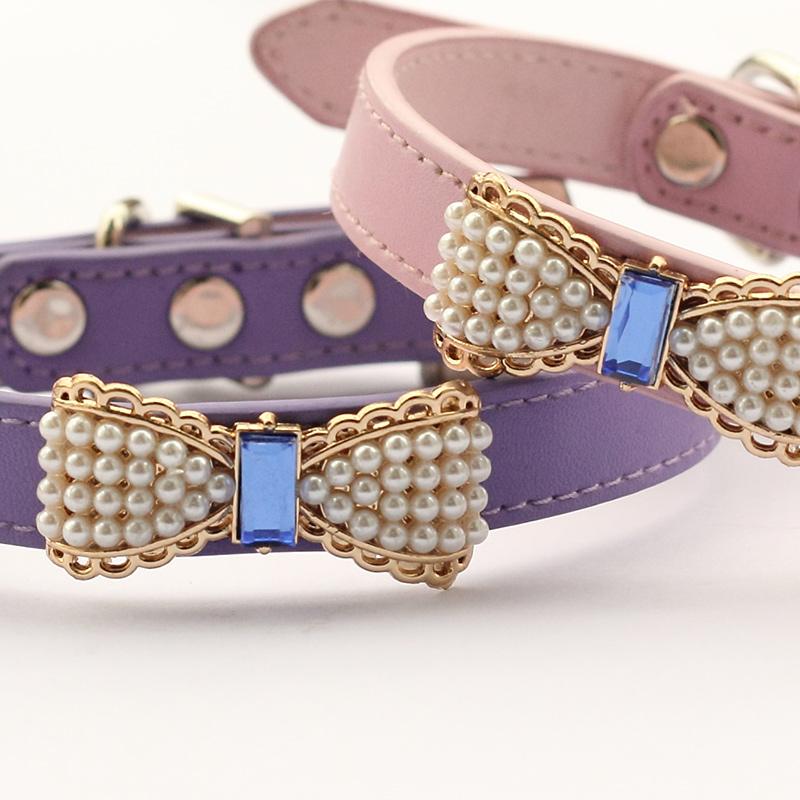 Collier pour chien avec nœud perlé Princess