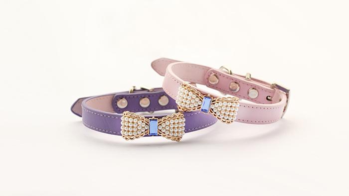 Collier pour chien avec nœud perlé Princess
