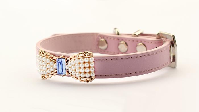 Collier pour chien avec nœud perlé Princess