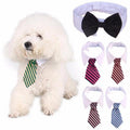 Nœud Papillon Rayé pour Chien et Chat - Collier Réglable Blanc