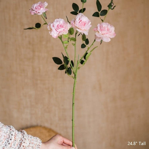 Tige de Rose en Soie Artificielle Réaliste